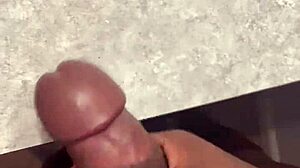 Huge Cumshot Covers Bathroom Counter. Horny Solo In Pov Close Up.