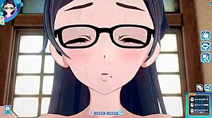 in this koikatsu sunshine episode, the plain girl with glasses gets intimate in face-to-face sitting position