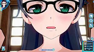 in this koikatsu sunshine episode, the plain girl with glasses gets intimate in face-to-face sitting position