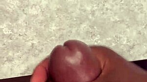 Huge Cumshot Covers Bathroom Counter. Horny Solo In Pov Close Up.