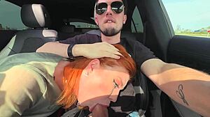 Amateur Swallows Driver's Sperm After Deepthroat