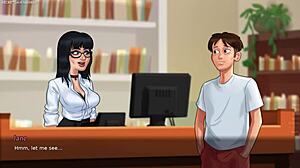 busty stepmom shows off huge breasts in summertime saga 3d