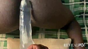 African Gay Man Spreads Ass for Dildo Play and Partner's Cumshot