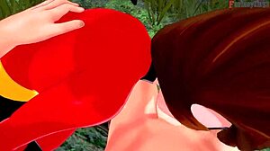 See-through dressed Elastigirl gets it hard in the woods