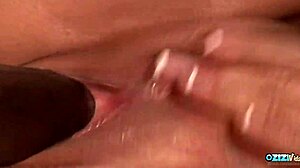 Squeaky pussy and cum in mouth in interracial action