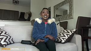 Petite African Model Surrenders to Hung White Producer at Casting Session