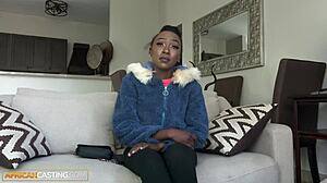 Petite African Model Surrenders to Hung White Producer at Casting Session