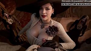 Lady Dimitrescu cosplay in uncensored hentai jerks you off in 3D anime.