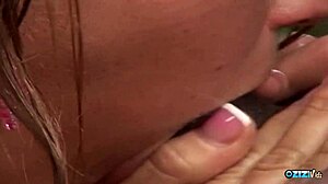 Squeaky pussy and cum in mouth in interracial action