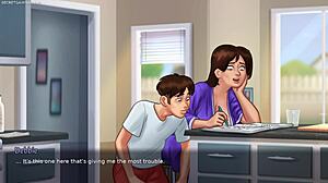 busty stepmom shows off huge breasts in summertime saga 3d