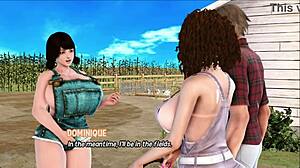 3D game with big-boobed farm girl and monster cock