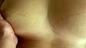 After a Steamy Shower, the MILF Engages in Hardcore Sex with Close-Up Big Tits and Creampie