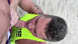 I give a blowjob on the public gay beach
