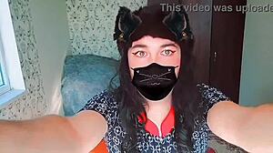 Sissy Crossdresser in Sexy Dress Shows Big Ass on Webcam