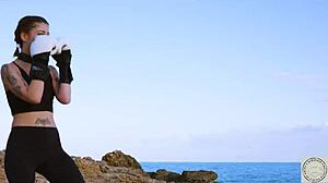 Boxer Tied Up and Spanked Before Rimming Dom by Balearic Sea. Real Warrior Domination Session Begins with Mythology Themes.