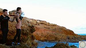 Boxer Tied Up and Spanked Before Rimming Dom by Balearic Sea. Real Warrior Domination Session Begins with Mythology Themes.