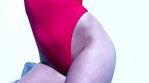 Sexy red lingerie on white chair with london keyes