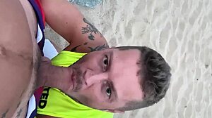 I give a blowjob on the public gay beach