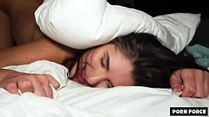 Submissive Teen Begs for Rough Doggystyle Fucking Bent Over with Cock in Pussy