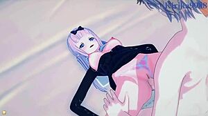 Kaguya Shinomiya and Chika Fujiwara in wild sex with Miyuki Shirogane