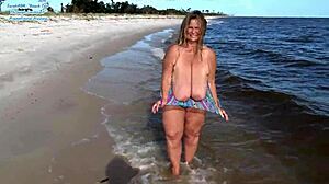Curvy Mature Shows Big Tits in Beach Bikini Preview