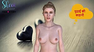 man groping naked girl on outdoor beach street