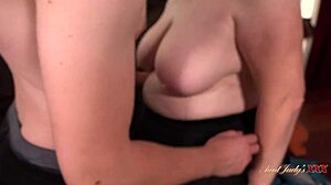 Redhead boss lady gets her employee hard on the job