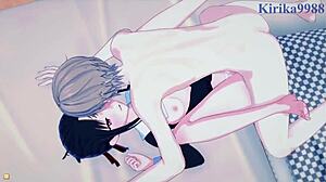 Kaguya Shinomiya and Chika Fujiwara in wild sex with Miyuki Shirogane