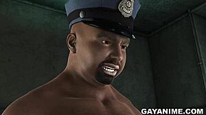 Does the 3D Cartoon Prisoner Get Fucked in the Ass by a Chubby Black Cop?