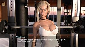 Blonde Anime Girl With Big Tits And Ass In Gym Hentai.