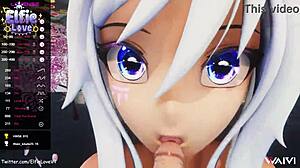 3D anime webcam experience with an erotic elf-themed hentai Blowjob