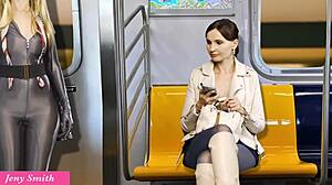 Teasing masturbation on the way home - care to watch her play?