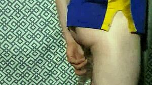 Amateur Gay Man Uses Dildo On His Ass In Taboo Masturbation Session With Jersey Theme