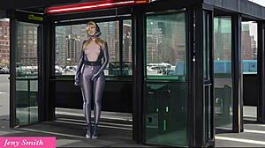 Teasing masturbation on the way home - care to watch her play?