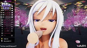 Elfie Love gives POV blowjob in VRChat.