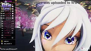 3D anime webcam experience with an erotic elf-themed hentai Blowjob