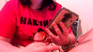 Big Dick DJ in action, stroking off to pleasure