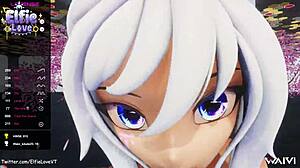 Elfie Love gives POV blowjob in VRChat.