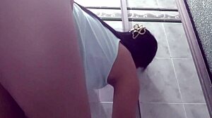 Only women bathroom scene with black maid