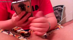 Big Dick DJ in action, stroking off to pleasure