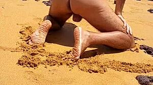 Ladysilva Latina Gay Shows Off Hot Ass on Public Beach for Raw Action
