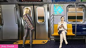 Teasing masturbation on the way home - care to watch her play?