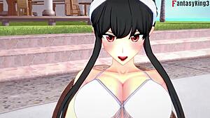 yor forger in bikini pool sex