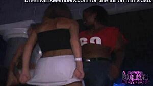 Hot spring breakers grind and show their thongs on the dance floor