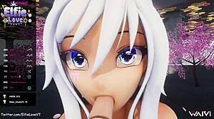Elfie Love gives POV blowjob in VRChat.