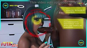 The horny blue hair bitch craved sucking futa cock in futa3dx.