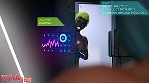 The horny blue hair bitch craved sucking futa cock in futa3dx.