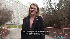 I film a Russian agent fucking a shaved pussy for cash.