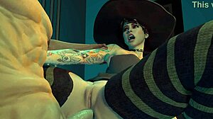 3D Halloween hentai featuring big tits and big ass