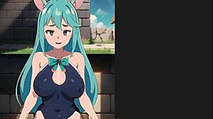 Konosuba Aqua Enjoys Standing Sex Creampie in Cute Young Hentai Game.